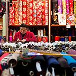 Silk shop seller.