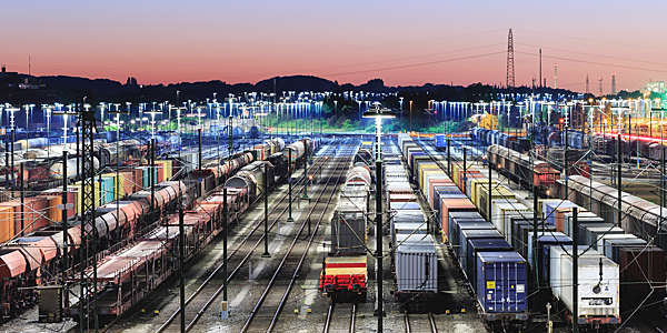 A marshalling yard in Hamburg, Germany.